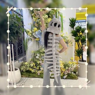 Mặt nạ xương khủng long HARRIETTLO, Thiết kế Exoskeleton Mũ cosplay ngộ nghĩnh, Mềm mại có thể đeo thoáng khí cho trẻ em / Hội nghị cosplay trang phục khủng long sang trọng