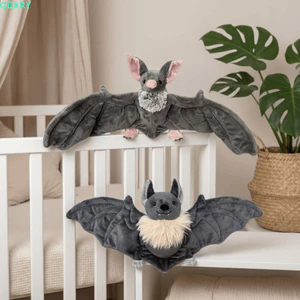 QEARY Halloween Thú Nhồi Bông, Bông PP Siêu Mềm Đáng Yêu Cánh Lớn Dơi, Thực Tế Trải Đôi Cánh Xám Lông Tơ Trang Trí Nhà Trang Trí Tiệc