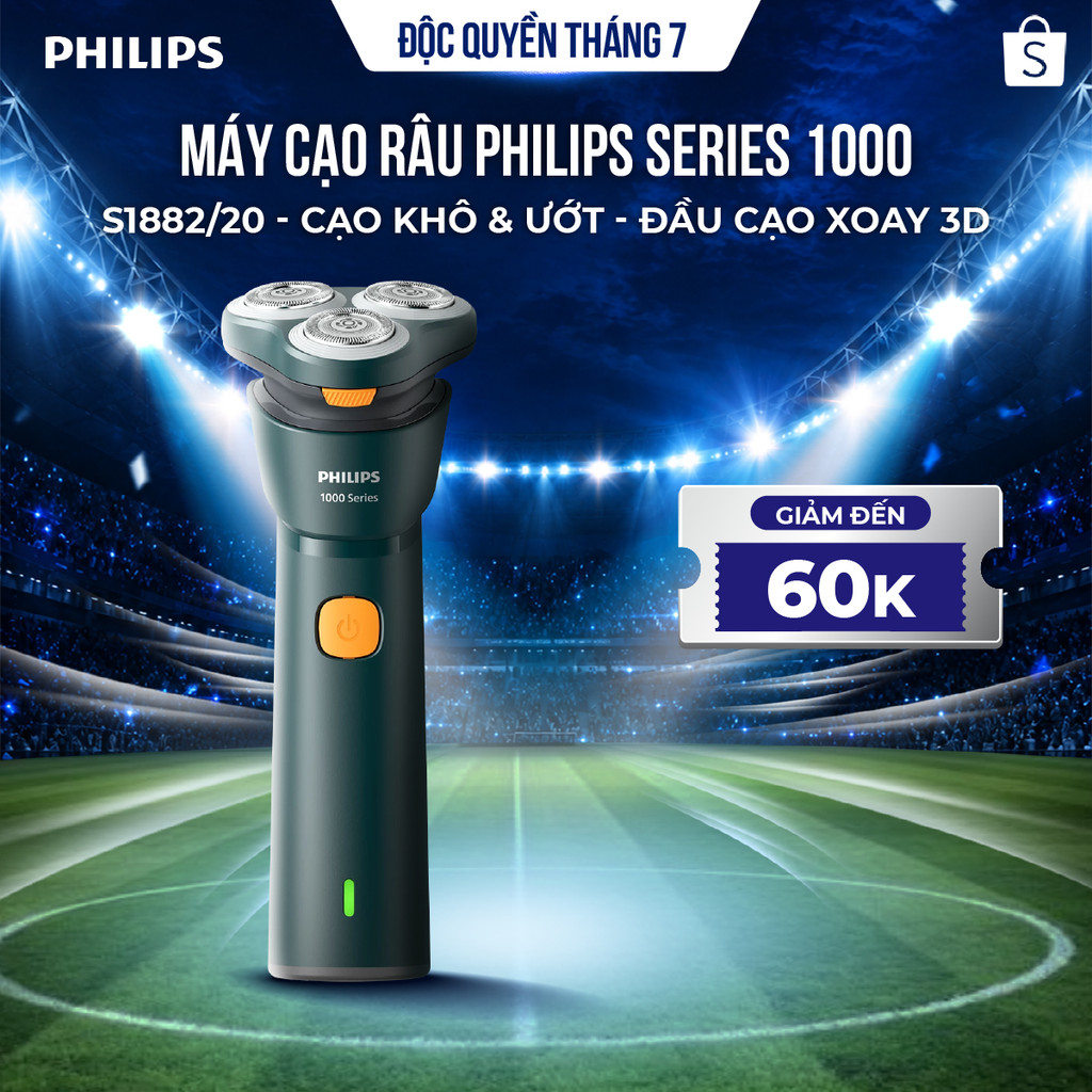 Máy cạo râu Philips S1882/00 Series 1000 – cạo khô & ướt, chống nước, PowerCut