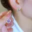 PNPIA- Bông tai hình tròn nhỏ tinh tế dành cho nữ Thời trang bé gái Tai Zircon sáng bóng Bule Phụ kiện trang sức đa năng đơn giản Quà tặng
