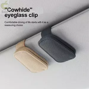 Kẹp kính che nắng ROLY, Kẹp móc treo kính mắt ô tô đàn hồi chống trầy xước, Giá đỡ kính mắt ô tô bằng da PU đa năng Phụ kiện nội thất ô tô