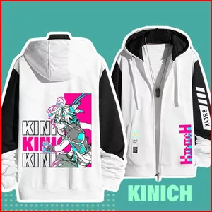 Genshin Impact Kinich Vẽ Tay anime Dây Kéo Áo Khoác Áo Khoác Unisex Top