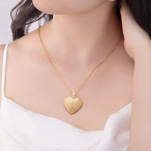 Dây liền mặt nữ Secret Heart trái tim, 2 mặt có nắp, mạ vàng cao cấp, vintage, đi tiệc đi chơi - DOJI