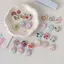 TMOY 6 Chiếc Hoạt Hình Dễ Thương Mini Hoạt Hình Nút Huy Hiệu Kawaii Retro Bé Gái Trẻ Em Bapa Túi Đựng DIY Trang Trí Trâm Cài Phụ Kiện TMOY