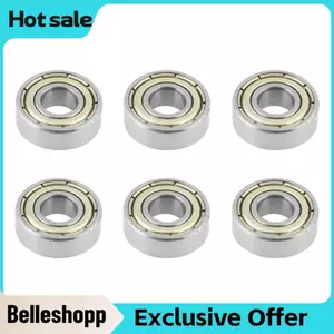 Belleshopp Vòng bi sâu 10 chiếc Mini 696ZZ 6x15x5 Mm Vòng bi thép không gỉ