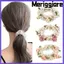 MERIGGIARE 1 Chiếc Dây Buộc Tóc, Ngọc Trai Hoa Thanh Lịch Cao Su Co Giãn Cao Su, Đính Hạt Thời Trang Scrunchie Dây Buộc Tóc Cho Nữ Bé Gái
