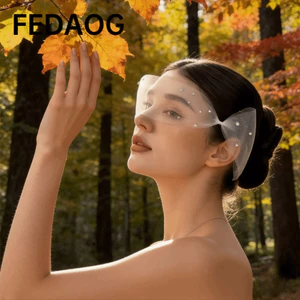 FEDAOG Mạng che mặt ngắn, Lưới vải tuyn trắng Mặt cô dâu, Màn trình diễn sân khấu trang nhã