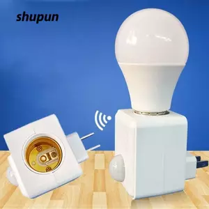 Giá đỡ bóng đèn SHUPUN, E27 với ổ cắm nắp vít cảm biến chuyển động, Ổ cắm đèn treo tường cảm ứng thông minh dành cho con người