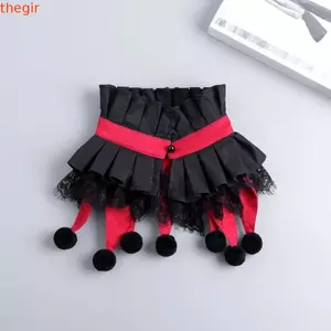 THEGIRL8B Xiếc Chú Hề Vòng Cổ Xù, Vintage Retro Bat Cổ Giả, Ma Cô Dâu Có Thể Tháo Rời Sáng Tạo Mềm Bướm Chocker Cosplay