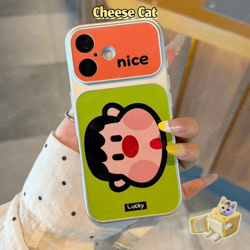 Ốp điện thoại da in hình nhân vật hoạt hình ngộ nghĩnh màu sắc dễ thương cho iPhone 14 13 17 Pro 15 16 11 12 Pro Max Xs
