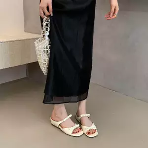 TT 2026 Phong Cách Mới Nêm Gót Chân Bên Trong Cao Đế Dày Phù Hợp Với Váy Bán Chạy Nơ Dép Nữ