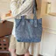 SQ11 Túi tote dung tích lớn giặt đa năng đơn giản giản dành cho nữ 2026 denim túi đeo vai mới phổ biến