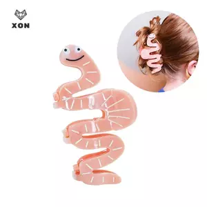 Kẹp Móng Vuốt Tóc Côn Trùng Dễ Thương Thời Trang Kẹp Cá Mập Nữ Nhựa Cá Tính Màu Hồng Giun Tóc Móng Vuốt Cho Nữ Quà Tặng Bé Gái [Mina]