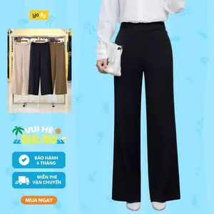 Quần âu nữ YODY đai 2 bên sườn, vải Tuytsi mềm mại, thoải mái vận động WCTR25S076