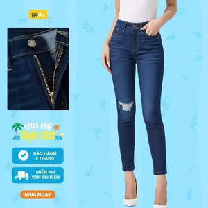 Quần Jean Nữ Skinny YODY Mài Rách Gối Có co giãn nhẹ QJN7059