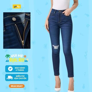 Quần Jean Nữ Skinny YODY Mài Rách Gối Có co giãn nhẹ QJN7059