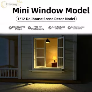 EDIWANY Nhà Búp Bê Mô Hình Thu Nhỏ Cửa Sổ, Retro Rỗng Ra Khung Cửa Mini Trang Trí Nội Thất, Chất Lượng Cao 1: 12 Phong Cách Châu Âu Nhiều Màu Nhà Búp Bê Mô Hình Cảnh Micro