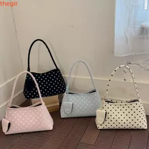 THEGIRL8B Túi đeo nách chấm bi, Túi xách Tote thông thường có khóa kéo công suất lớn, Thiết kế đa năng mờ ngọt ngào Túi đeo vai bằng da PU nhẹ