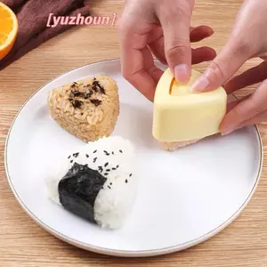 Khuôn Sushi Tự Làm Mới Onigiri Cơm Bóng Thực Phẩm Báo Chí Hình Tam Giác Máy Làm Sushi Khuôn Nhật Bản Nhà Bếp Bento Phụ Kiện Dụng Cụ