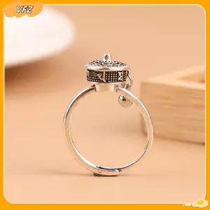 VFZ Cầu Nguyện Bánh Xe Vòng Tốt Lu Luân Xa Nhẫn Hoa Sen Mở Có Thể Điều Chỉnh Xoay Nhẫn Quà Tặng Louislifecool