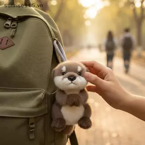 SRVN Sang Trọng Otter Búp Bê Mặt Dây Chuyền 20cm Mô Phỏng Hình Động Vật Bapa Dễ Thương Treo Schoolbag Trang Trí Cho Trẻ Em Quà Tặng.