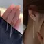 PNPIA- Xu Hướng Dây Dài sel Dây Xích Leo Núi Ngôi Sao Mặt Dây Thả Bông Tai Nữ Thẳng Treo Bông Tai Trang Sức