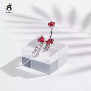 Nhẫn đeo nơ tối giản Ngôi sao mặt trăng Tòn rối bụng Nhẫn pha lê bằng thép không gỉ Rốn xuyên cho trang phục thường ngày mới