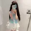 Influencer Cùng Phong Cách Mùa Hè Phong Cách Mới Siêu Cổ Tích Phối Ren Nơ Đan Không Tay Top Cao Cấp Ren Viền Váy Phù Hợp Với