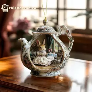 GE Phục Sinh Trang Trí Nhà Vật Dụng Thỏ Trong Ấm Nhà 2d Acrylic Mặt Dây Chuyền Bapa Mặt Dây Chuyền Xe VN