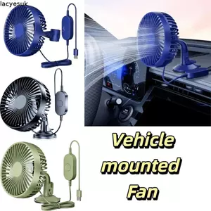 Quạt làm mát xe LACYESUK, Quạt ô tô hai đầu có thể điều chỉnh công suất gió mạnh, hoạt động yên tĩnh Thiết kế đầu kép Cổng nguồn USB Quạt ô tô USB Du lịch hàng ngày