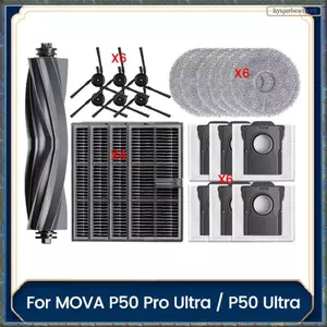 Dành Cho Bộ Thay Thế Máy Hút Bụi Robot P50 Pro Ultra / P50 Ultra- Bàn Chải Chính, Bàn Chải Bên, Bộ Lọc HEPA, Vải Lau Nhà, Phụ Kiện Túi Bụi