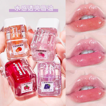 | 【his romand】 | ♔Kiss Beauty Water Translucent Lip Oil Nữ Toot Lip Dưỡng Ẩm Son Bóng Ngọc Trai Gương Son Bóng❦