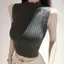 Mùa hè 2026 Phong cách Mori Niche Nửa cổ cao dệt kim Sling Phong cách ngắn Slim-fit Slimmer Look Gentle Văn học có thể mặc bên trong bên ngoài không tay Đáy Top Nữ