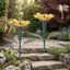 {WELV}Garden Stake Solar Powered Butterfly and Bird Decor 40cm Waterproof ABS Material