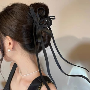 Pháp Ba Lê Phong Cách Nơ Streamer Lấy Kẹp Lưng Đầu Tính Khí Thanh Lịch Cá Mập Kẹp Tóc Mũ Đội Đầu DSVI
