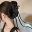 Pháp Ba Lê Phong Cách Nơ Streamer Lấy Kẹp Lưng Đầu Tính Khí Thanh Lịch Cá Mập Kẹp Tóc Mũ Đội Đầu DSVI