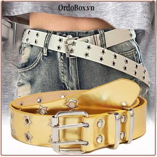Thắt lưng ORDOBOX da punk rock với họa tiết mắt ngôi sao gothic, phù hợp xu hướng hip hop
