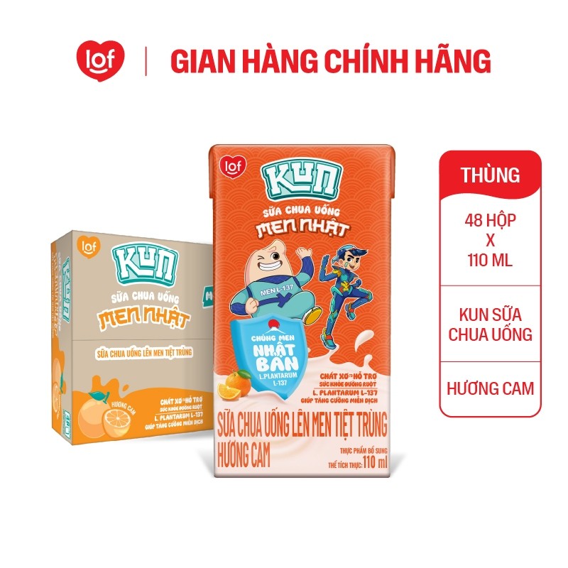 [Livestream KOL] Sữa chua uống KUN thùng 48 hộp x 100ml/110ml chọn vị