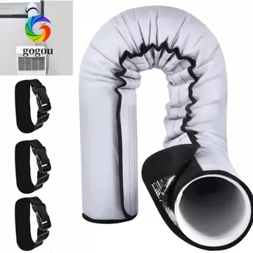 Vỏ ống điều hòa GOGOU, Dây đeo có thể điều chỉnh di động Tay cách nhiệt ống AC, Chống uốn cong Khóa đàn hồi chịu nhiệt Vỏ ống xả Làm mát trong nhà