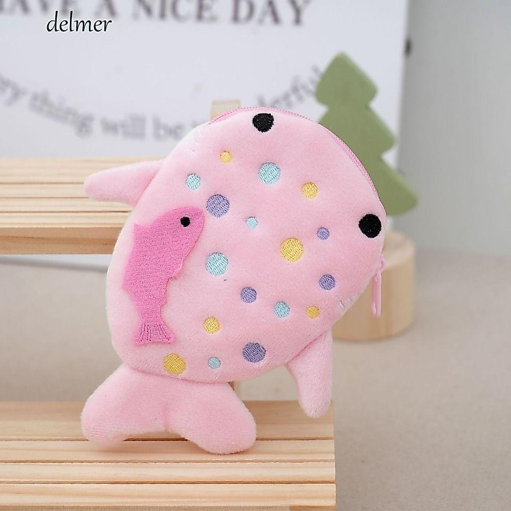 DELMER Cá Mập Sang Trọng Ví, Túi Động Vật Mặt Dây Chuyền Cá Voi Cá Mập Ví Đựng Tiền Xu, Túi Đựng Mỹ Phẩm Thời Trang Sáng Tạo Hoạt Hình Cá Mập Sang Trọng Túi Đựng Tiền Xu Tai Nghe Kid
