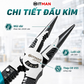 Kìm HITMAN Đa Năng 8-9inch – Dụng Cụ Sửa Chữa Tiện Lợi Cho Thợ & Gia Đình, Dài 20-22cm