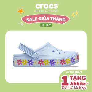 Giày Clog Trẻ Em Crocs Toddler Off Court Daisy - Blue Calcite - 209067-4NS