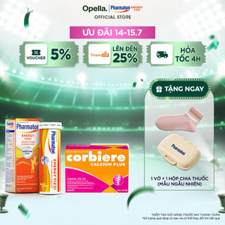 Bộ 1 Thực phẩm bảo vệ sức khỏe Pharmaton Energy Fizzi + 1 Thực phẩm bảo vệ sức khỏe Corbiere Calcium Plus Mới