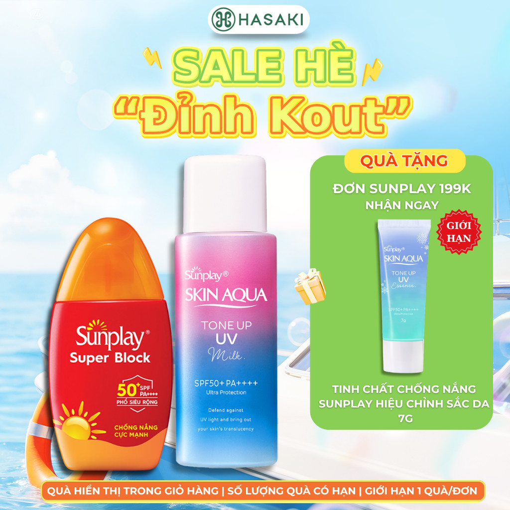 Combo Sữa Chống Nắng Sunplay Bảo Vệ Vượt Trội 30g + Hiệu Chỉnh Sắc Da 50g (Tím) Hasaki Chính Hãng