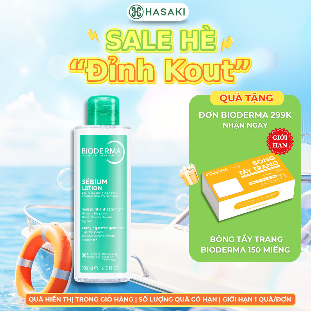 Dung Dịch Cân Bằng Da Bioderma Cho Da Dầu, Hỗn Hợp 200ml