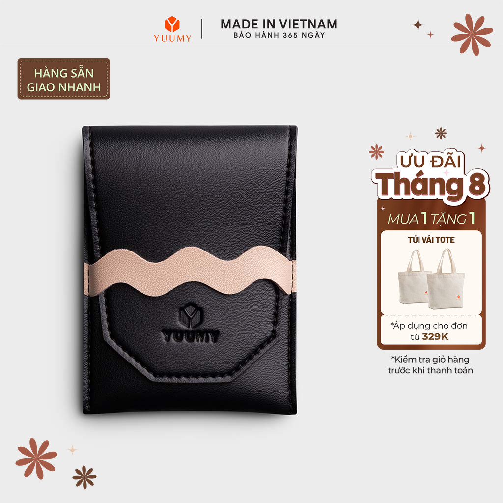 Ví Yuumy (Thời trang nữ nắp gập cách điệu cỡ nhỏ – Ví móc khóa da Seasand YV81)