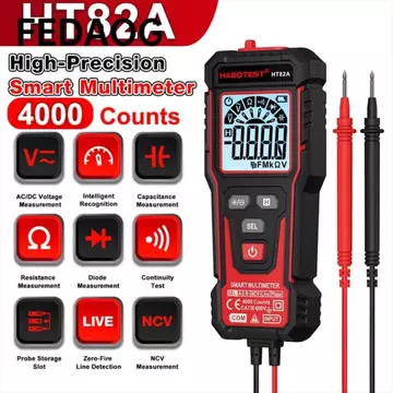 Đồng hồ vạn năng kỹ thuật số thông minh FEDAOG, Đồng hồ vạn năng phạm vi tự động AC DC 600V, Đồng hồ vạn năng NCV có độ chính xác cao chống cháy