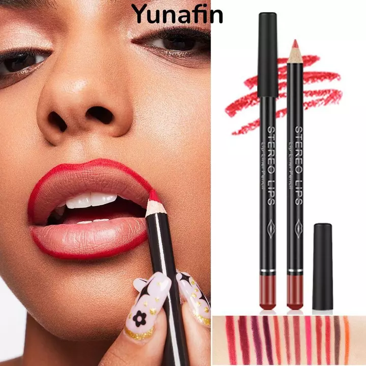 Son môi trang điểm YUNAFIN, Son môi dạng viền hoàn hảo làm đầy mịn màng, Bút chì son môi chống thấm nước lâu trôi