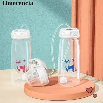 Bình sữa rảnh tay LIMERENCIA, 5oz / 150ml kèm cọ ống hút Bộ bình sữa cho bé, Bình trữ sữa cổ bình thường tự ăn cho bé từ 3 tháng tuổi trở lên