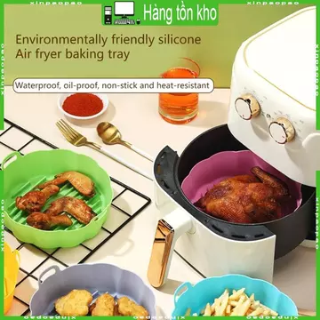 XI Silicone Nồi Chiên Không Khí Giỏ Lót Silicone Nồi Chiên Không Khí Miếng Lót Nồi Chiên Không Khí Phụ Kiện Thích Hợp Cho Nướng Bánh Và Nấu Ăn